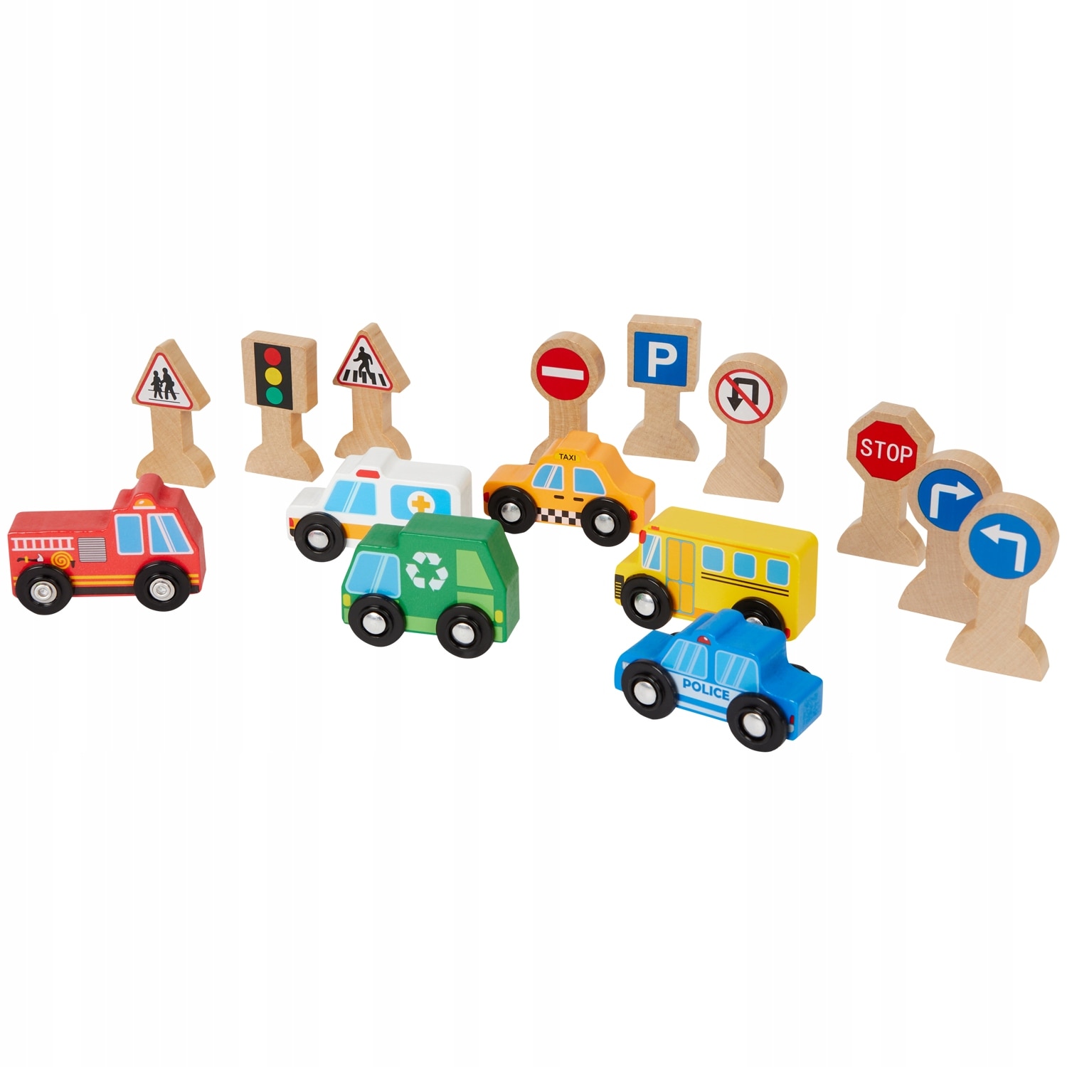 Комплект коли, Mini Matters, Wood, Multicolor, 10 месеца+ eMAG.bg