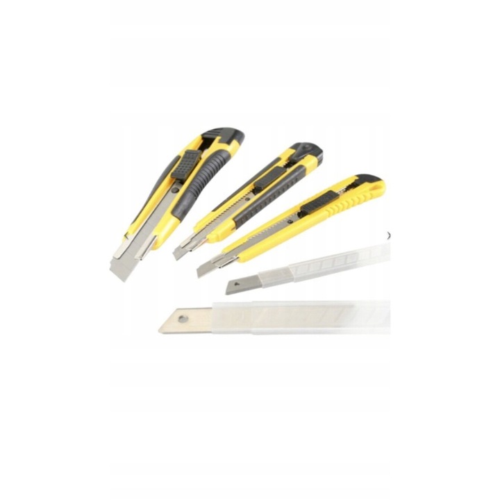 Set cuttere 3 buc + lame 26 elemente