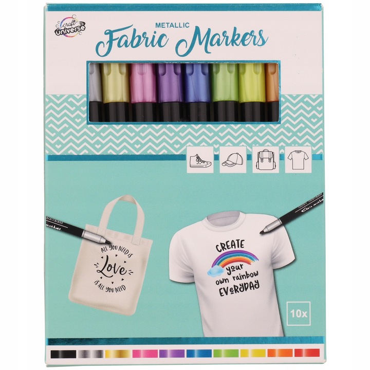 Set 10 markere metalice, Multicolor, 2 mm