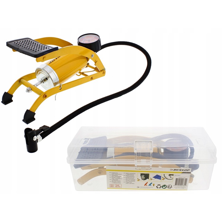 Pompa de picior, Dunlop, Metal, Multicolor