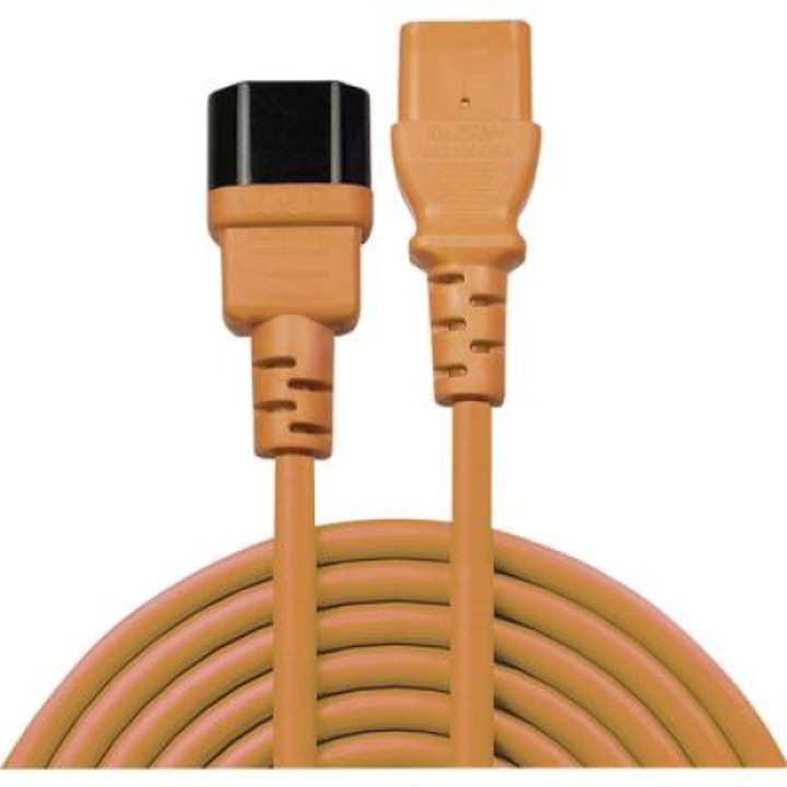 LINDY Áram Hosszabbítókábel [1x Hidegkészülék dugó, C14 - 1x Hidegkészülék alj, C13] 1.00 m Narancs (30474)