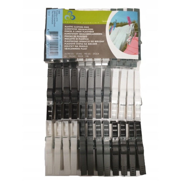 Carlige de rufe, Houseware Essentials, Plastic, 24 buc