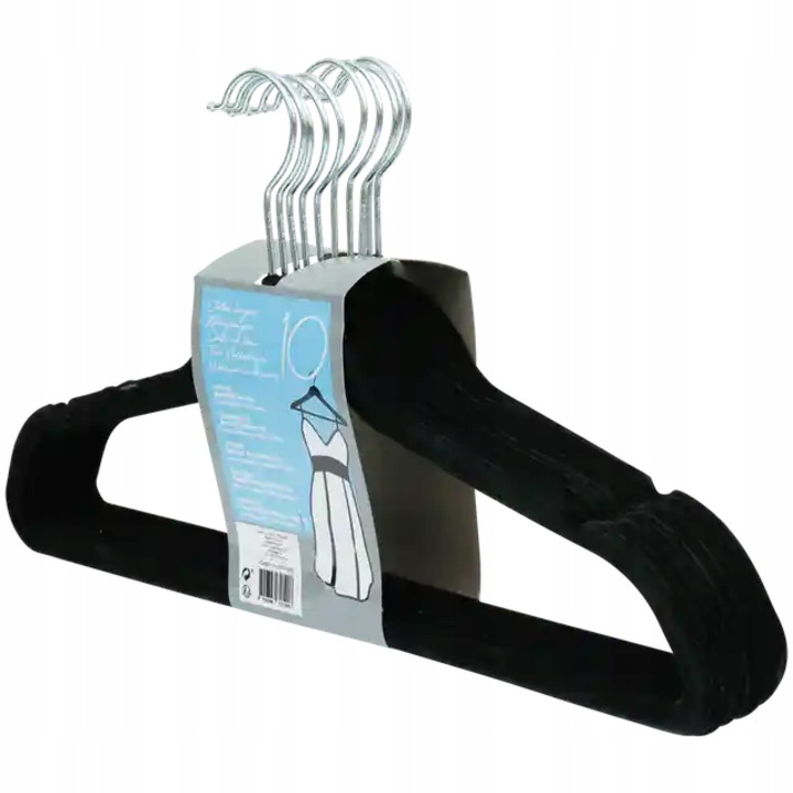 Set 10 umerase antiderapante, Zd Trading, Catifea, Negru