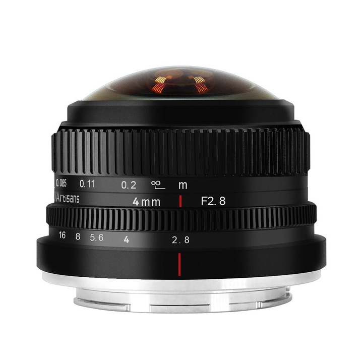 Obiectiv Manual 7Artisans 4mm f/2.8 Fisheye pentru Olympus si Panasonic MFT M4/3-mount