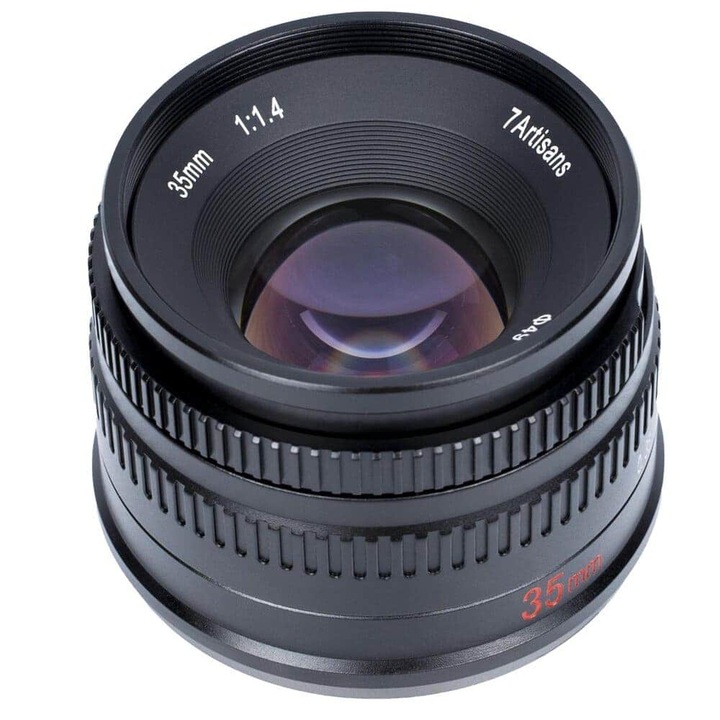 Obiectiv Manual 7Artisans 35mm F1.4 APS-C Negru pentru FujiFilm FX-Mount