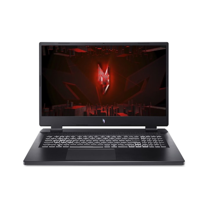 Лаптоп Acer Nitro 17 AN17-71-7768 с Intel Core i7-13700HX (1.5/5.0GHz, 30M), 16 GB, 1TB M.2 NVMe SSD, NVIDIA RTX 4060 8GB GDDR6 DLSS 3, Linux, Черен