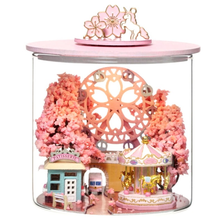 Направи си сам миниатюрна къща, дървена, за кукли, LED, Habarri