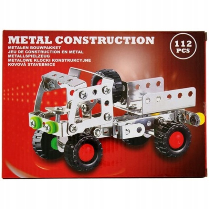 Set de constructie, Topeq, Metal, 112 de piese, Multicolor