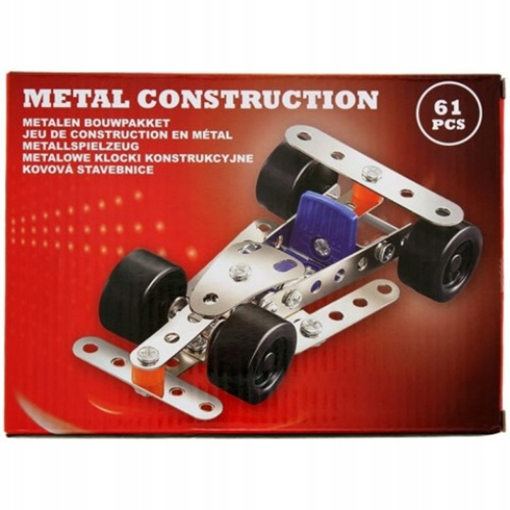 Set de constructie, Topeq, Metal, 61 de piese, Multicolor