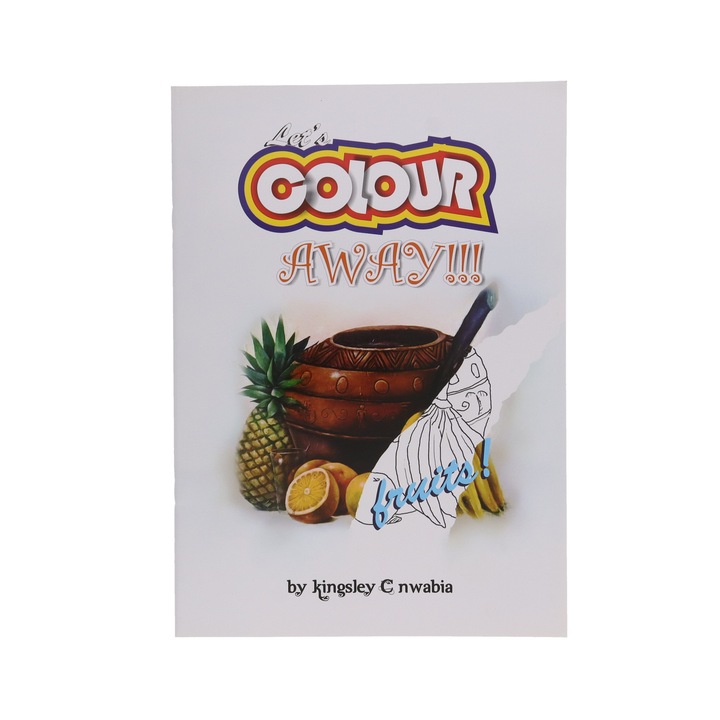 Carte de colorat, invatam usor limba engleza, coloram fructe, Kingsley Nwabia