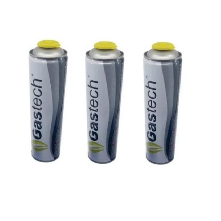 Set 3 buc butelii GASTECH 330 g, 20% propan, 80% butan, Profesional, rezerve arzator