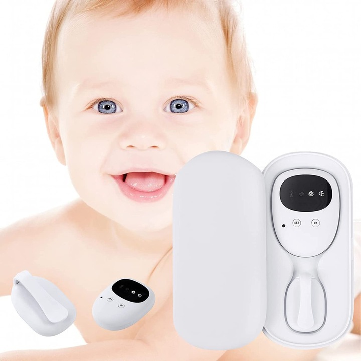 Dispozitiv de alarma cu sunet si vibratii pentru incontinenta urinara, Enurezis nocturn, Senzor de umiditate, Wireless, Reincarcabil