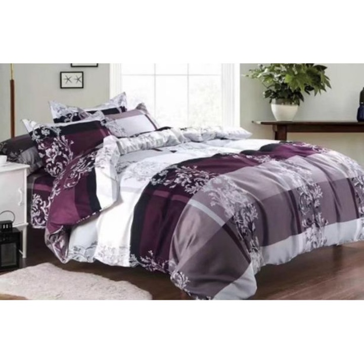 Patura Cocolino pufoasa, Pat Dublu, 200x230 cm, mov cu model