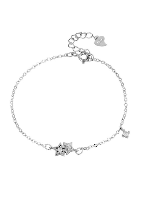 Bratara din argint 925 Noon cu pandantive in forma de lungime ajustabila, Argintiu