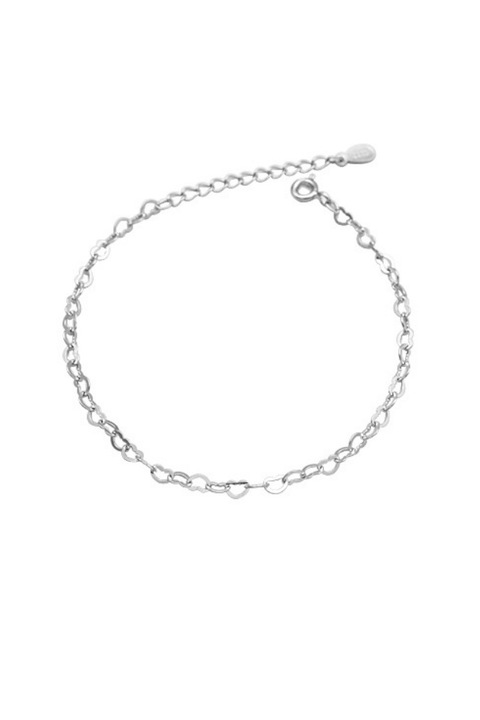 Bratara din argint 925 Adoring cu zale in forma de inima, lungime ajustabila