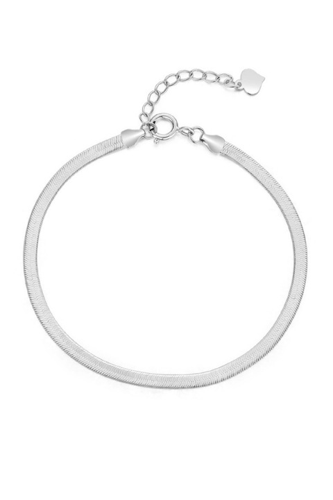 Bratara din argint 925 Fish Bone argintie fara pandantiv, aniversare, sarbatori