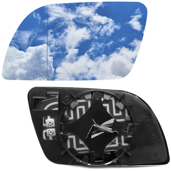 Insertie Oglinda, VW, 4030G03 / 4, Asferica, Elimina Unghiurile Moarte Periculoase, Asamblare Rapida Si Usoara, Alb