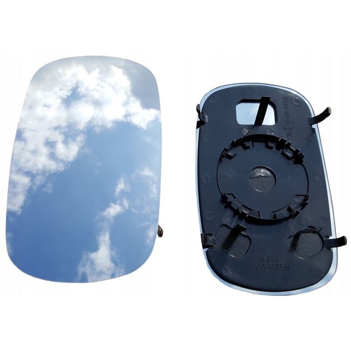 Insertie Oglinda, Versiune Fara Incalzire, Omologare Rutiera, Cadrul Pentru Montare, Alba, Pentru Fiat Doblo 2001-2010