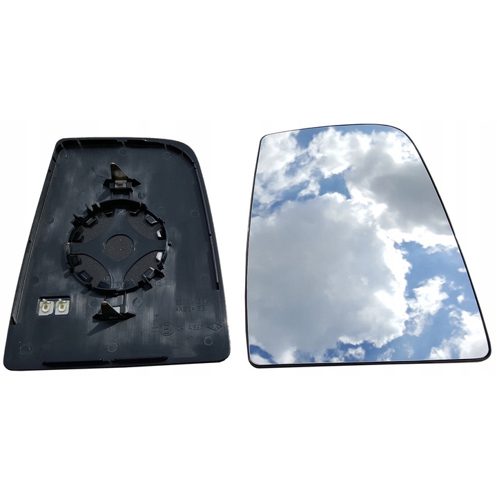 Geam oglinda dreapta incalzit sticla alba convexa, AWParts, Ford Transit 2014-2019, Tourneo, conectare 2 pini, montaj prin presare cu rama