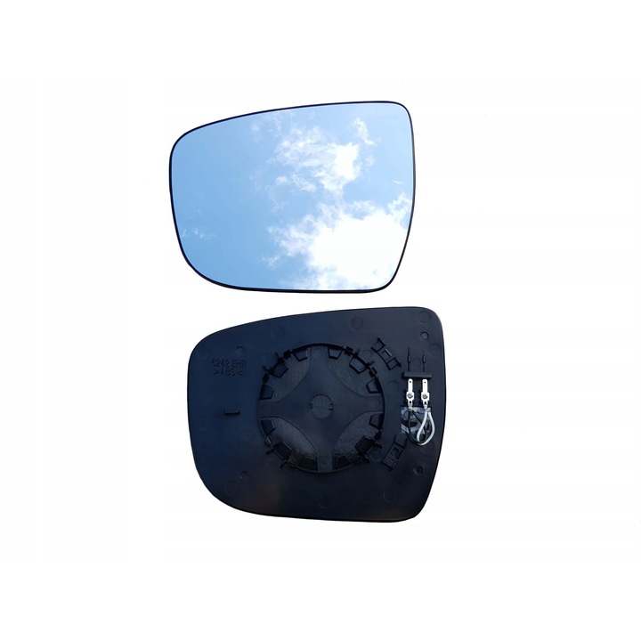 Sticla Oglinda Stanga Convexa, AWParts, Incalzita, Omologare Rutiera, Montaj Simplu cu Rama, Inlocuitor de Inalta Calitate, pentru Nissan X-Trail, Qashqai, Alba