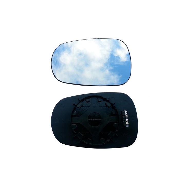 Sticla Oglinda Stanga, Compatibil Renault Megane 1, Clio 1 2, Scenic, Thalia, Modus, Dacia Logan 2004-2008, Nissan Micra K12, Incalzita, Asferica, Elimina Unghi Mort, Montaj Rapid Click, 18x11cm