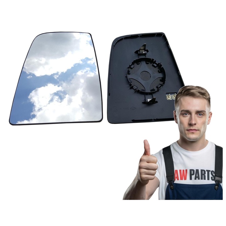Geam oglinda, pentru Ford Transit MK8 Tourneo 2014-2019, Stanga, Incalzit, Claritate HD, Rezistent inghet, Fixare sigura