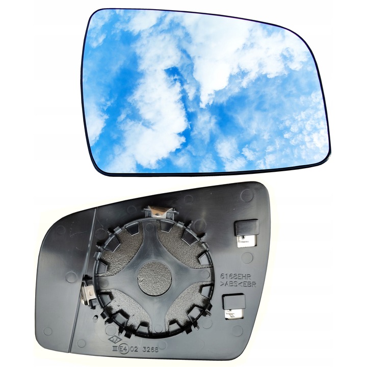 Oglinda, Opel, 325-0139-1, Incalzita, Sticla Convex, Insertie Din Plastic, Alb, Inaltimea La Punctul Maxim Aprox. 12,5 cm