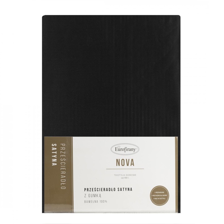 Покривало за легло, Eurofirany, Памук, 140 x 200 см, Черно