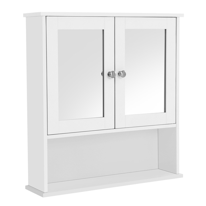 Fürdőszoba szekrény, Songmics, 56x13x58 cm, Fehér