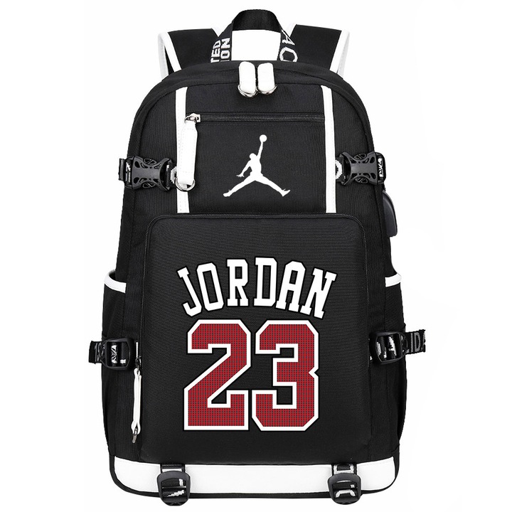 Jordan 23 hátizsák, textil, 30 x 14 x 46 cm, fekete