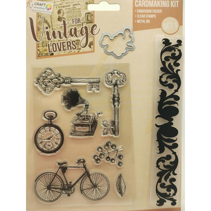 Set 7 stampile vintage, Craft Sensations, Silicon, Transparent