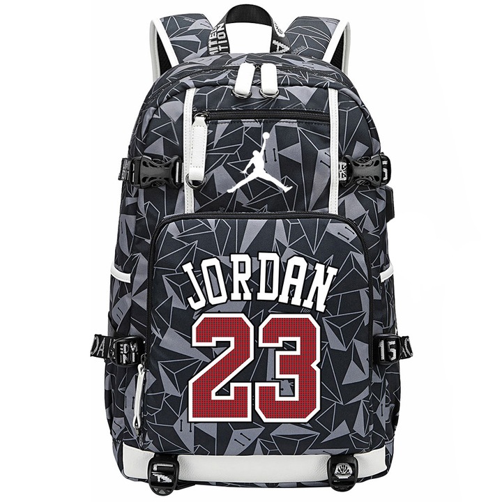 Jordan 23 hátizsák, textil, 30 x 14 x 46 cm, szürke