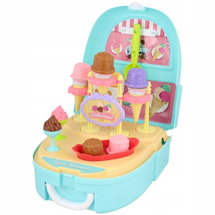 Set de joaca cu inghetata intr-un rucsac pentru aluat