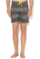 Fundango, Pantaloni scurti cu model in dungi, pentru surfing Wave, Gri, 30