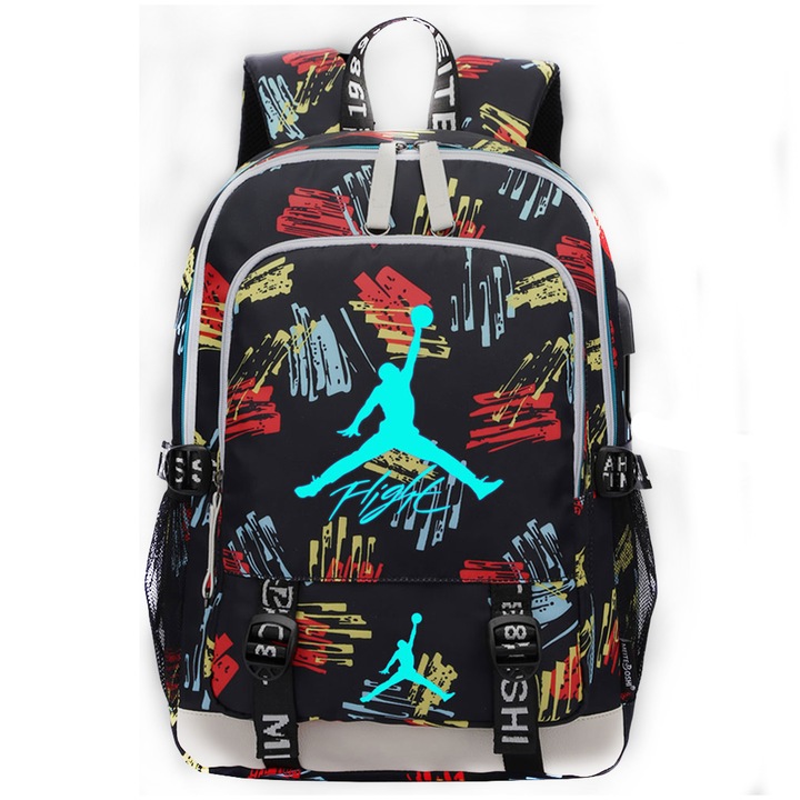 Jordan Jumpman hátizsák, Textil, 31 x 16 x 45 cm, Többszínű