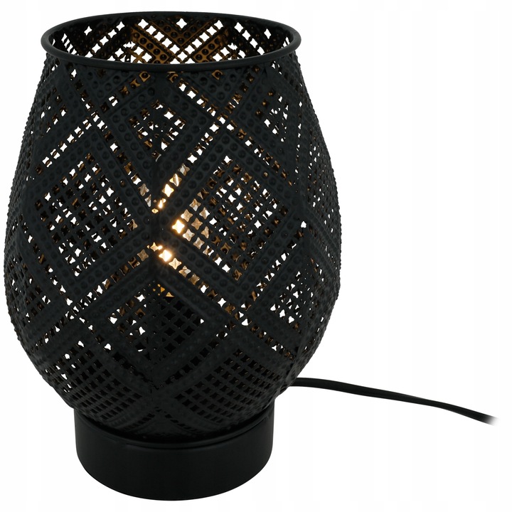 Lampa decorativa de masa 21 cm, Metal, Negru