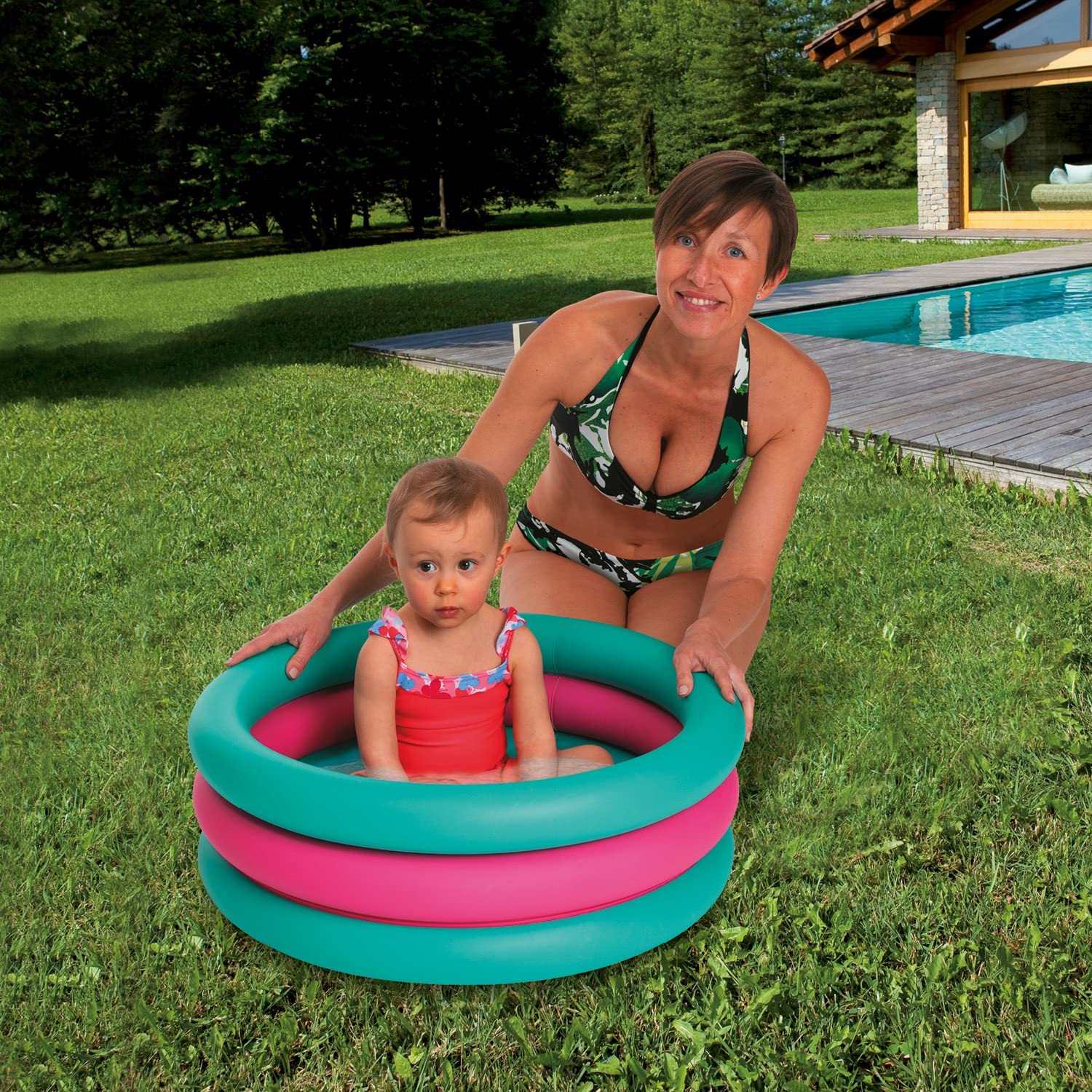 Piscina gonflabila Mondo cu 3 inele - Fantasy, 64 x 25 cm