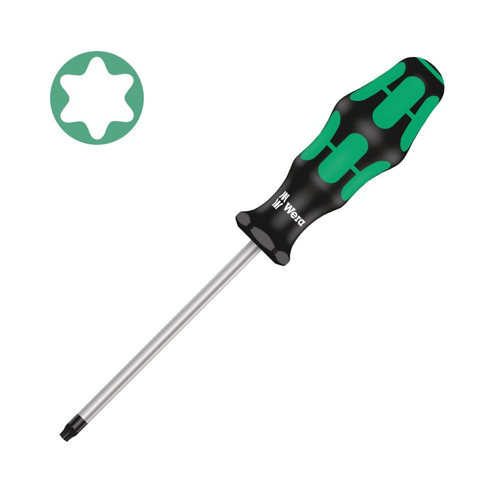 Универсална отвертка Wera 367 TORX TX30 6.0 x 115 x 105 антикорозионна защита зелена дръжка anti-roll 05028015001