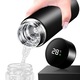 Интелигентен термос с LED дисплей за температура, 500 ml, Welora®, Неръждаема стомана, Премиум качество, Smart, Размер: 22,5 x 6,5 cm, Поддържа напитките топли до 24 часа, Черен