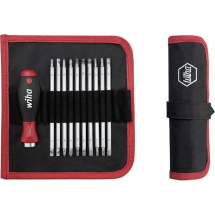 Cserélhető szárú marokcsavarhúzó készlet tokban, 11 részes készlet Wiha SYSTEM 6 03591 (03591)
