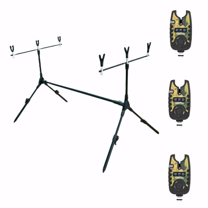 Set Pescuit Rod-pod cu 3 Avertizori