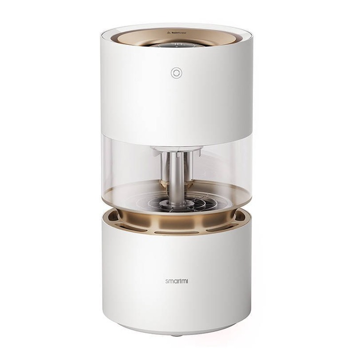 Овлажнител Smartmi, Rainforest, LED дисплей, 7 W, 200 мл/ч, 3 л, 220 x 422 мм, Бял/Безцветен