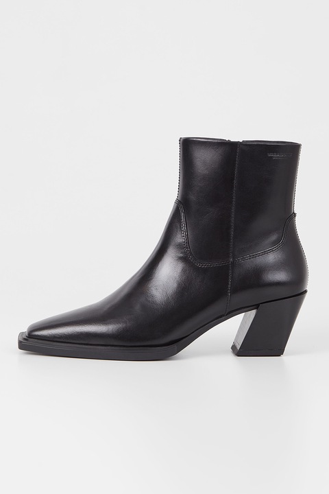 Vagabond Shoemakers, Botine de piele cu varf patrat, Negru
