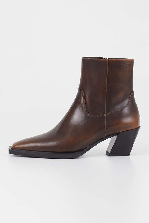 Vagabond Shoemakers, Botine de piele cu varf patrat, Maro