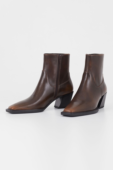 Vagabond Shoemakers, Botine de piele cu varf patrat, Maro