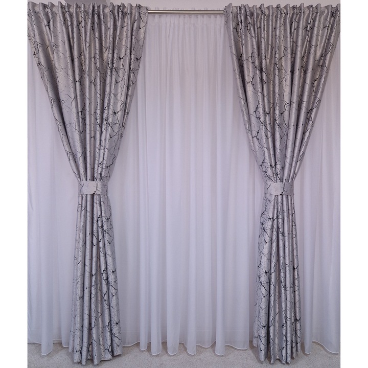 Draperie Gri-Negru 2 buc x 100 x 220