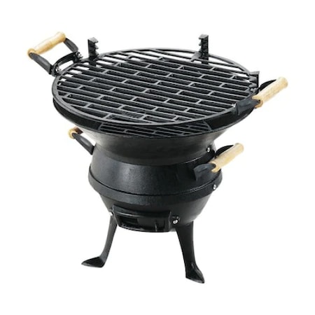 Gratar carbuni, lemne din fonta Rooberg, cu 3 picioare pentru camping, gradina, diametrul 35 cm