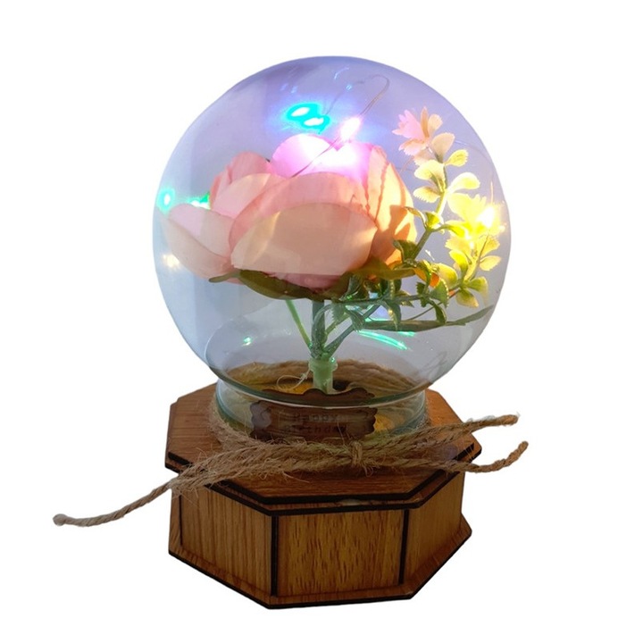Флорална аранжировка с Luminites и Muzicuta, многоцветна, 15 см, MM9868B