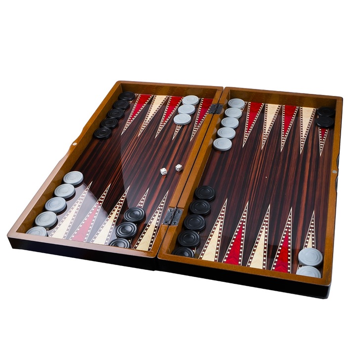 Joc table din lemn de lux, lacuit cu Imagini din Romania, 49x25x6 cm