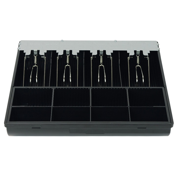 Вложка за чекмедже за пари, органайзер, 4 отделения за банкноти и 8 отделения за монети, съвместим с чекмедже HD-KR35, черен, HDWR HD-WS35